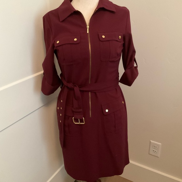Michael Kors Dresses & Skirts - Michael Kors Burgundy Long Sleeve Dress